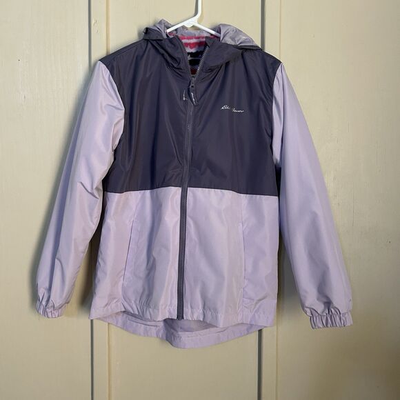 Eddie Bauer Girls Lone Peak 3-in-1 Jacket Purple Lined Outdoors Waterproof Hood - Picture 1 of 11